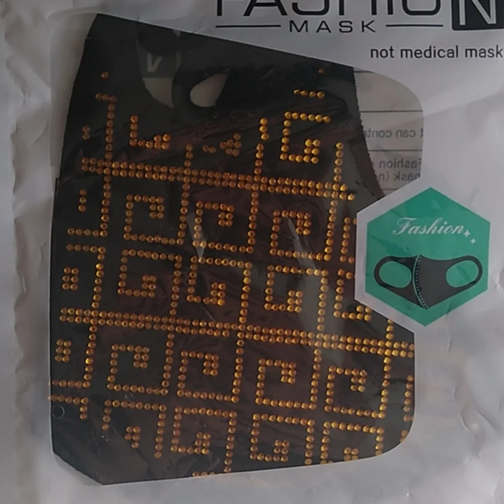 New! 4 Pack Rhinestone Fashion Face Masks